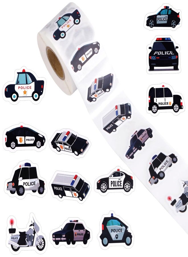 Penitue 500 Pcs Police Stickers Roll, Law Enforcement Patrol Car Themed Self-Adhesive Vehicle Decal for Kids Birthday Parties Decorations Classroom Rewards Scrapbooking Water Bottles & DIY Crafts - Image 1